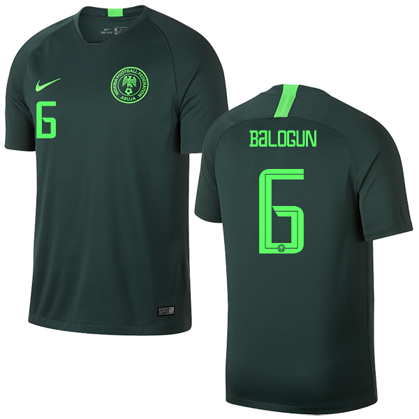 Nigeria #6 Balogun Away Soccer Country Jersey
